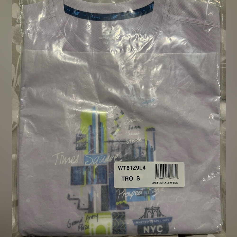 New Balance womens Light Purple Graphic Tee - NYC Design